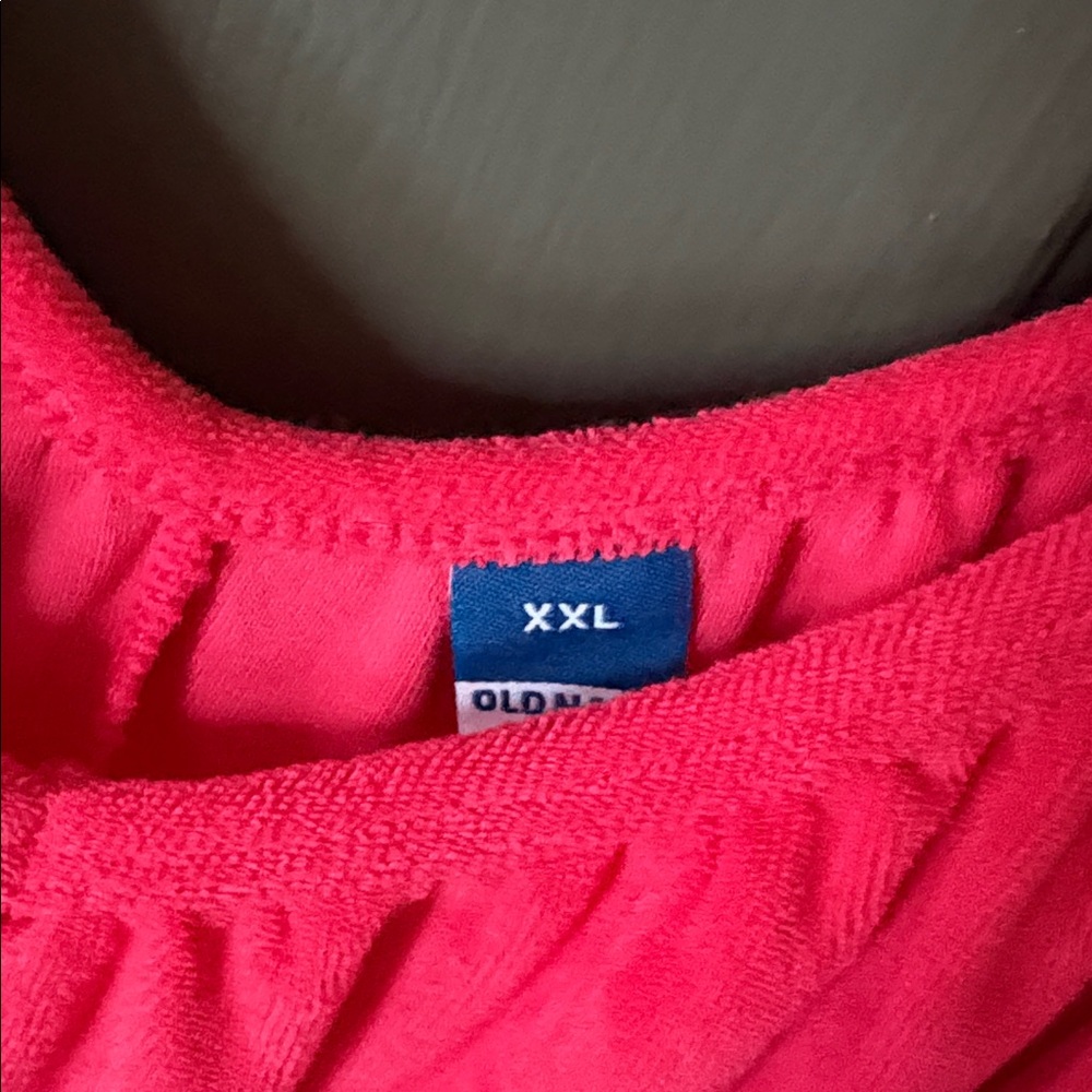 Old Navy Pink Terrycloth Shoulder-Tie Ruched Neck Midi Dress Coverup - Picture 4 of 4